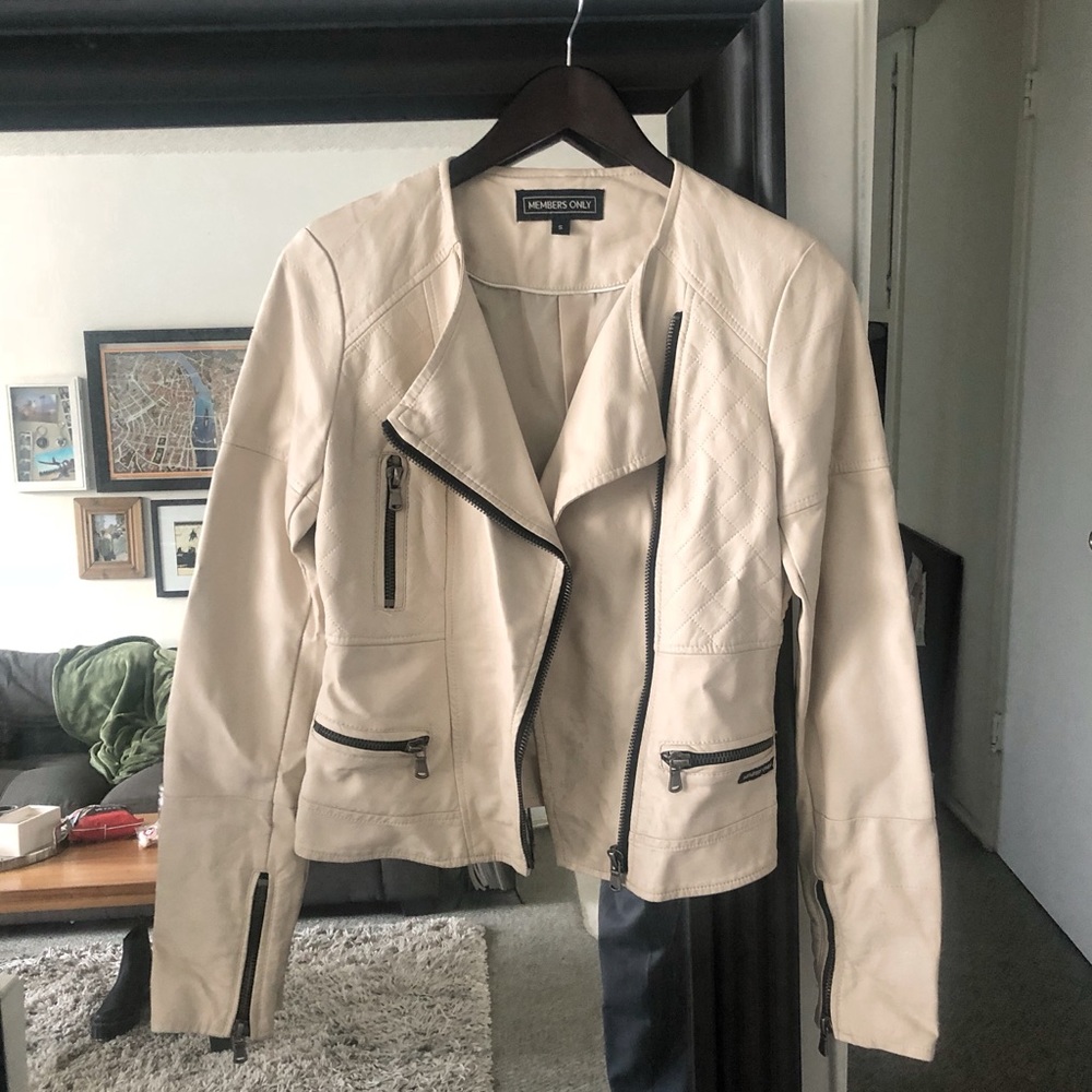 Members Only Quilted Vegan Leather Moto Jacket